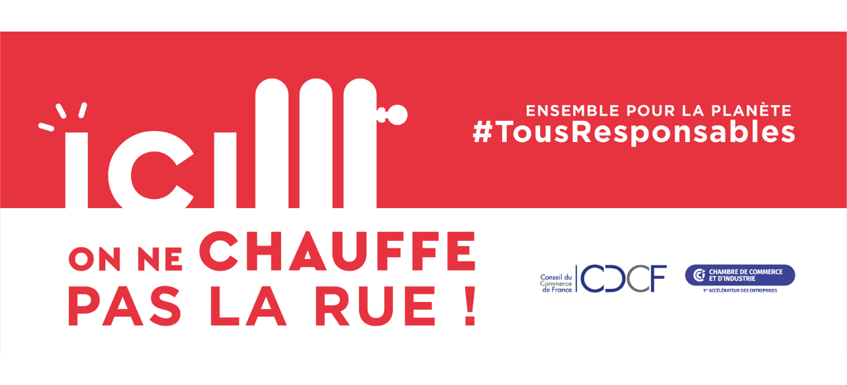 Campagne énergie x commerces "ici on ne chauffe pas la rue"